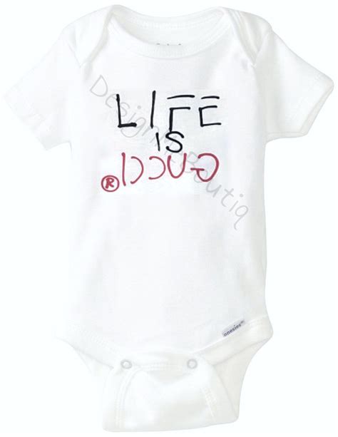 new born gucci|life is gucci baby onesie.